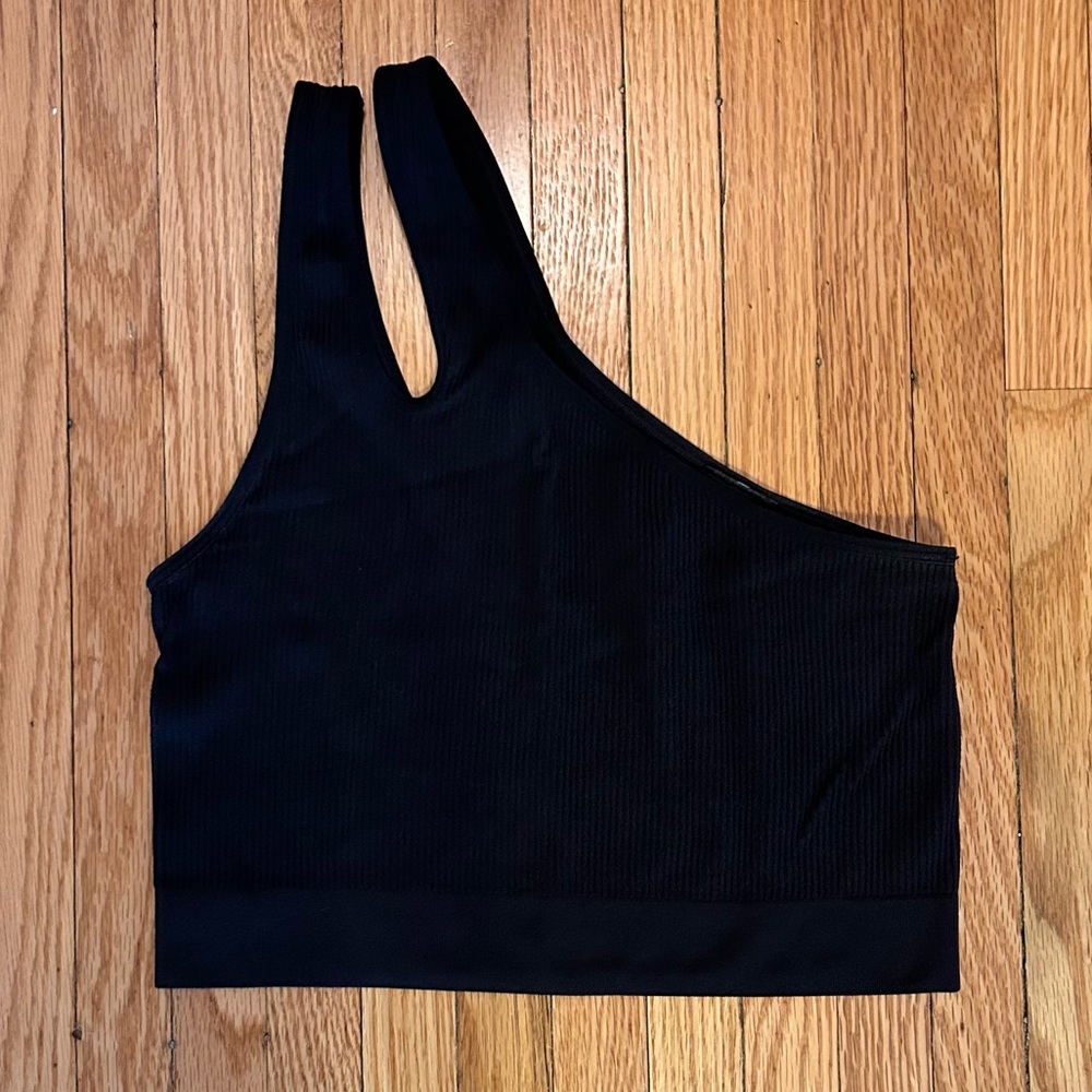 Like new H&M Ribbed One Shoulder Crop Bra Top
